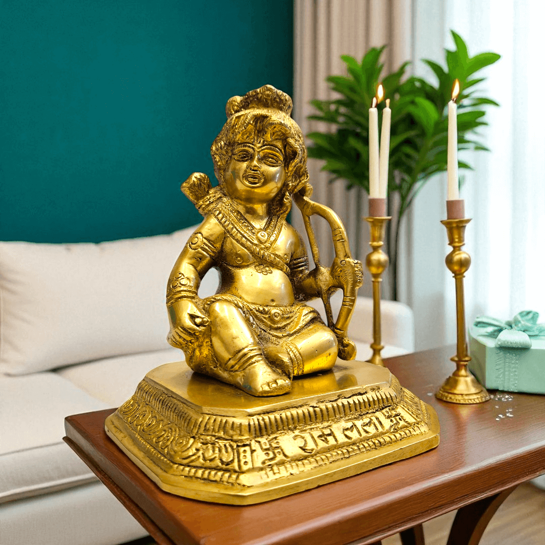 Tamas Brass Ram Lala Idol with Premium Gift Box – Ideal for Gifting & Home Temple - Tamas: Luxury Indian Gifts