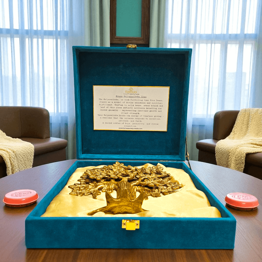 Tamas Brass Kalpavriksha Tree – Best Spiritual Gift with Premium Box | Vastu Decor