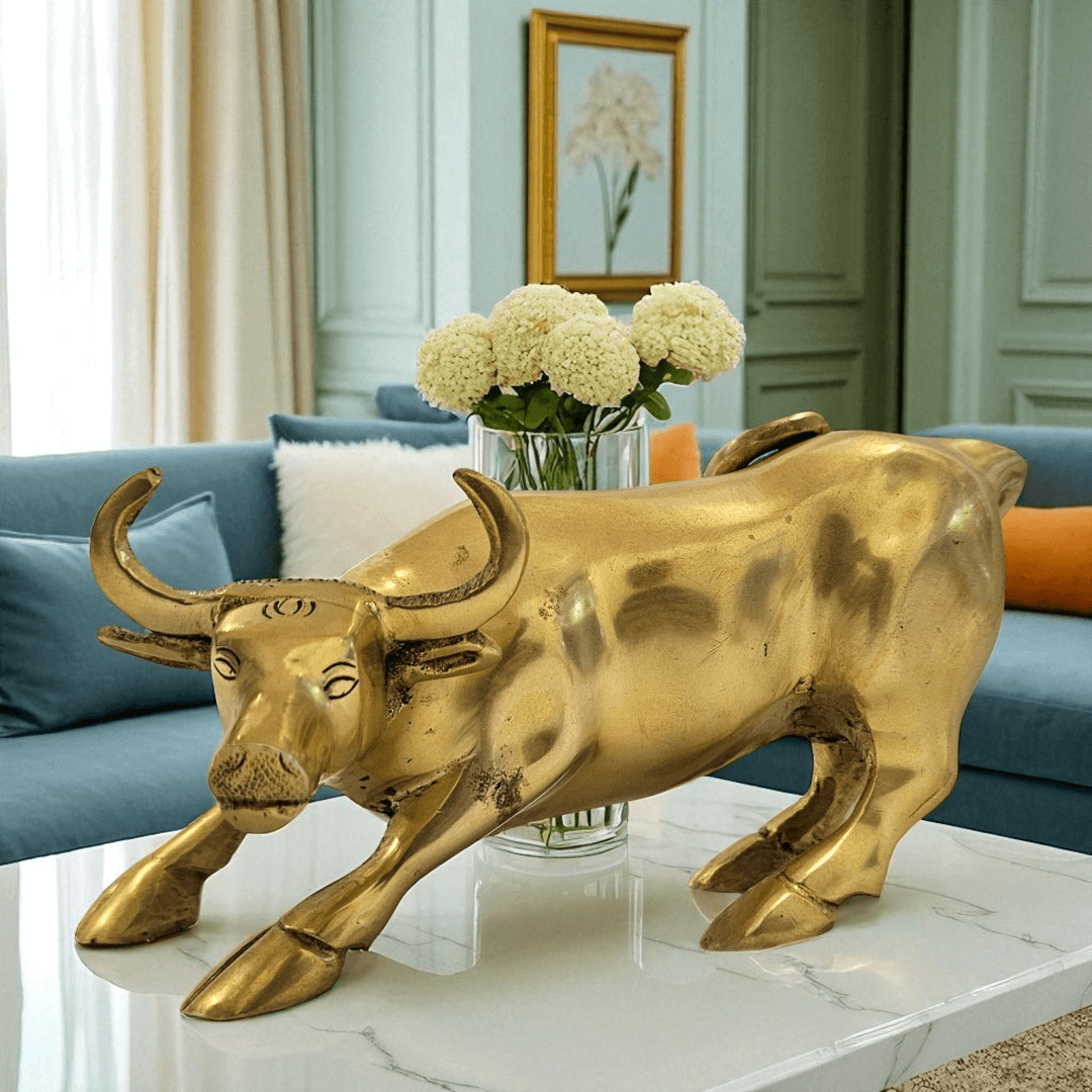 Buy Brass Bull Showpiece by Tamas – Premium Gift for Office or Decor