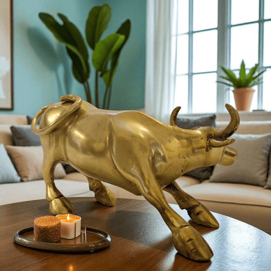 Buy Brass Bull Showpiece by Tamas – Premium Gift for Office or Decor