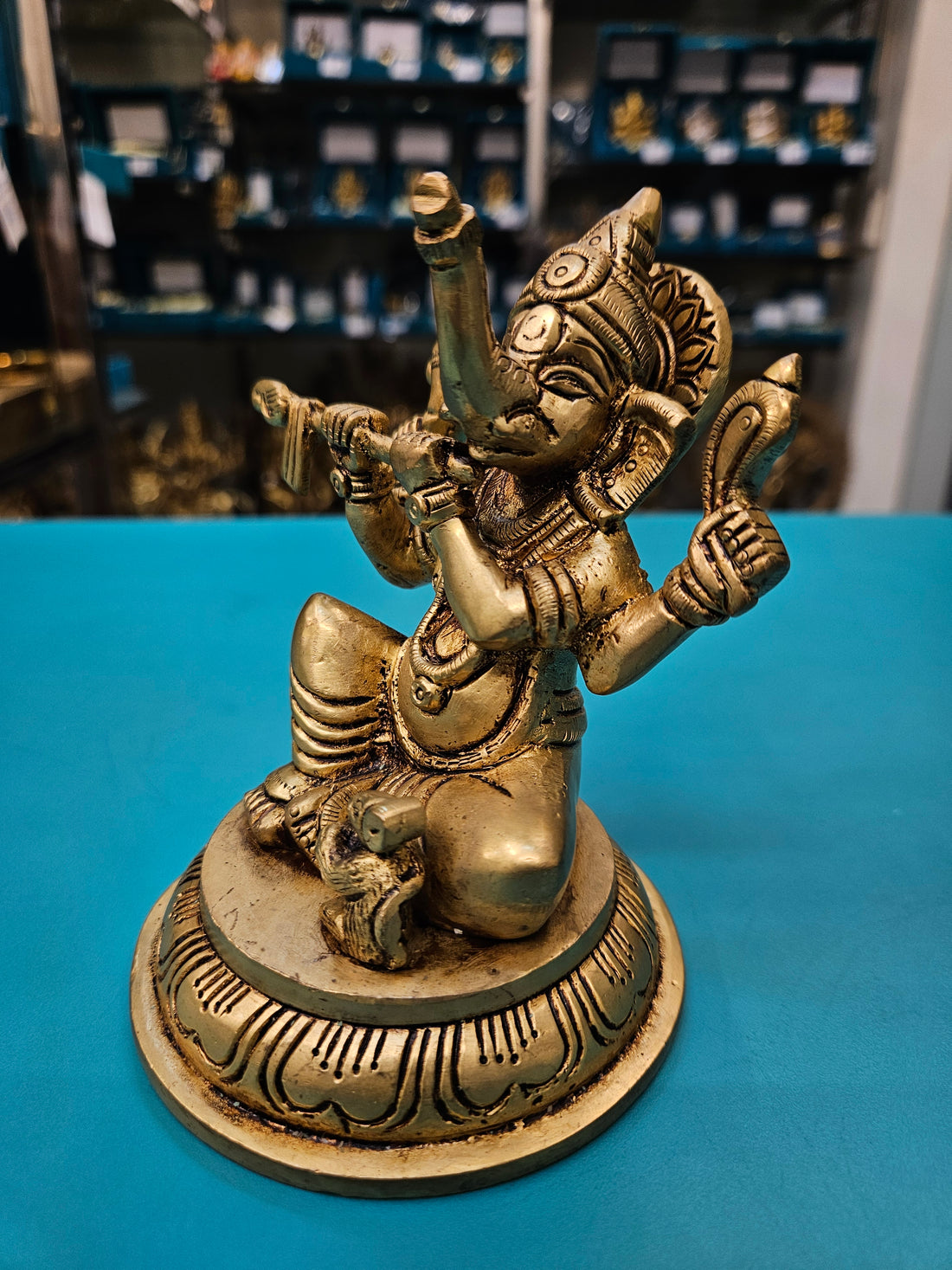 Buy Shudh Brass Flute Ganesha Idol | Musical Ganesha Murti Gift Tamas