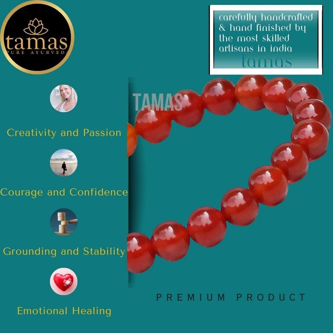 Red Carnelian Healing Crystal Gemstone Stretchable Bracelet