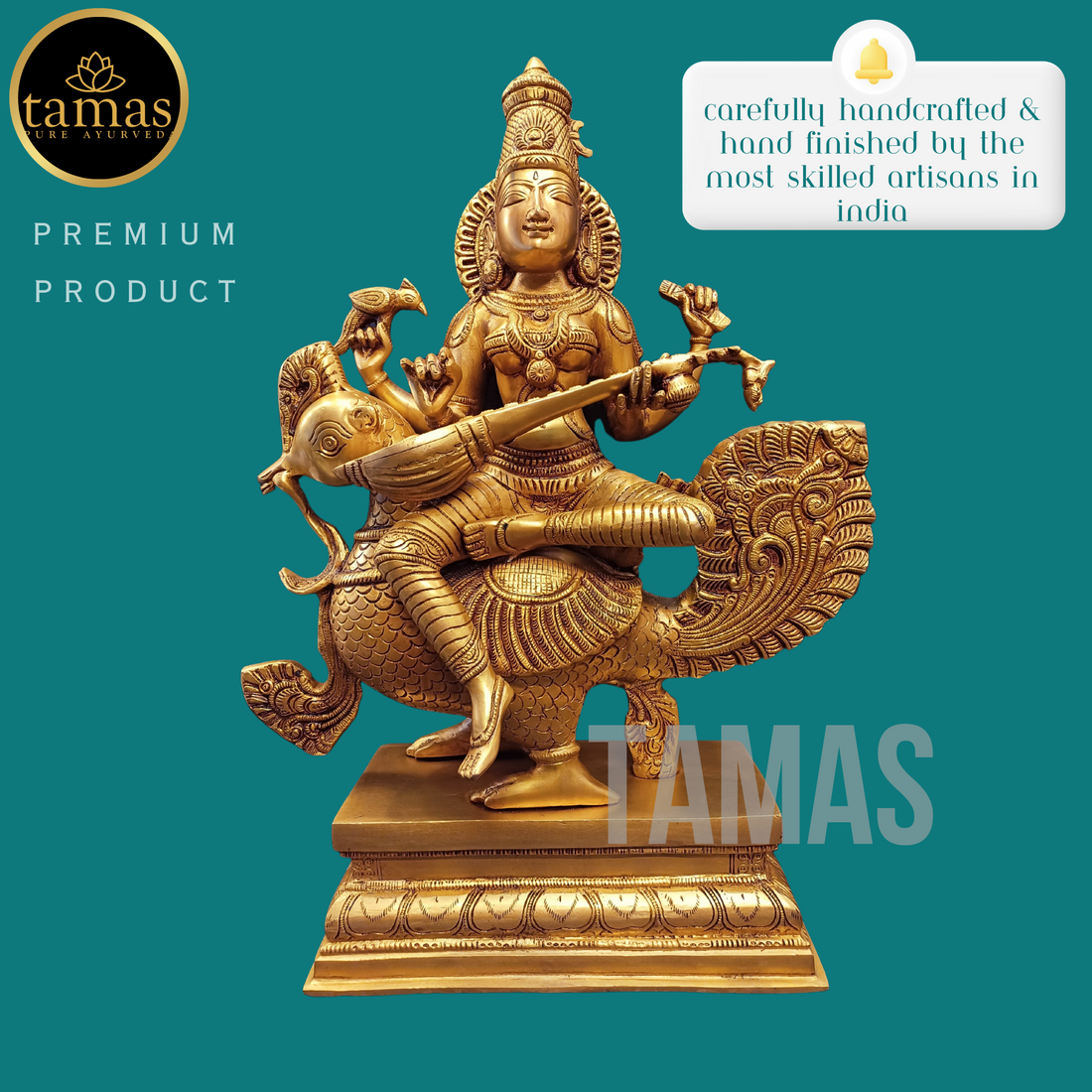 Brass Saraswati Maa Statue