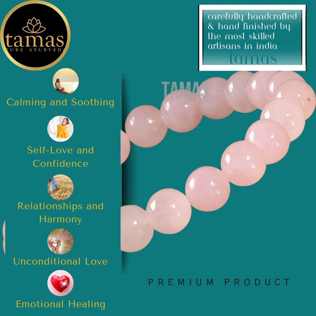 Rose Quartz Healing Crystal Gemstone Stretchable Bracelet