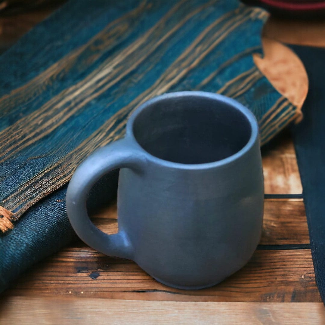 Tamas Handcrafted Black Natural Clay Classic Mug (Black) - Tamas: Luxury Indian Gifts
