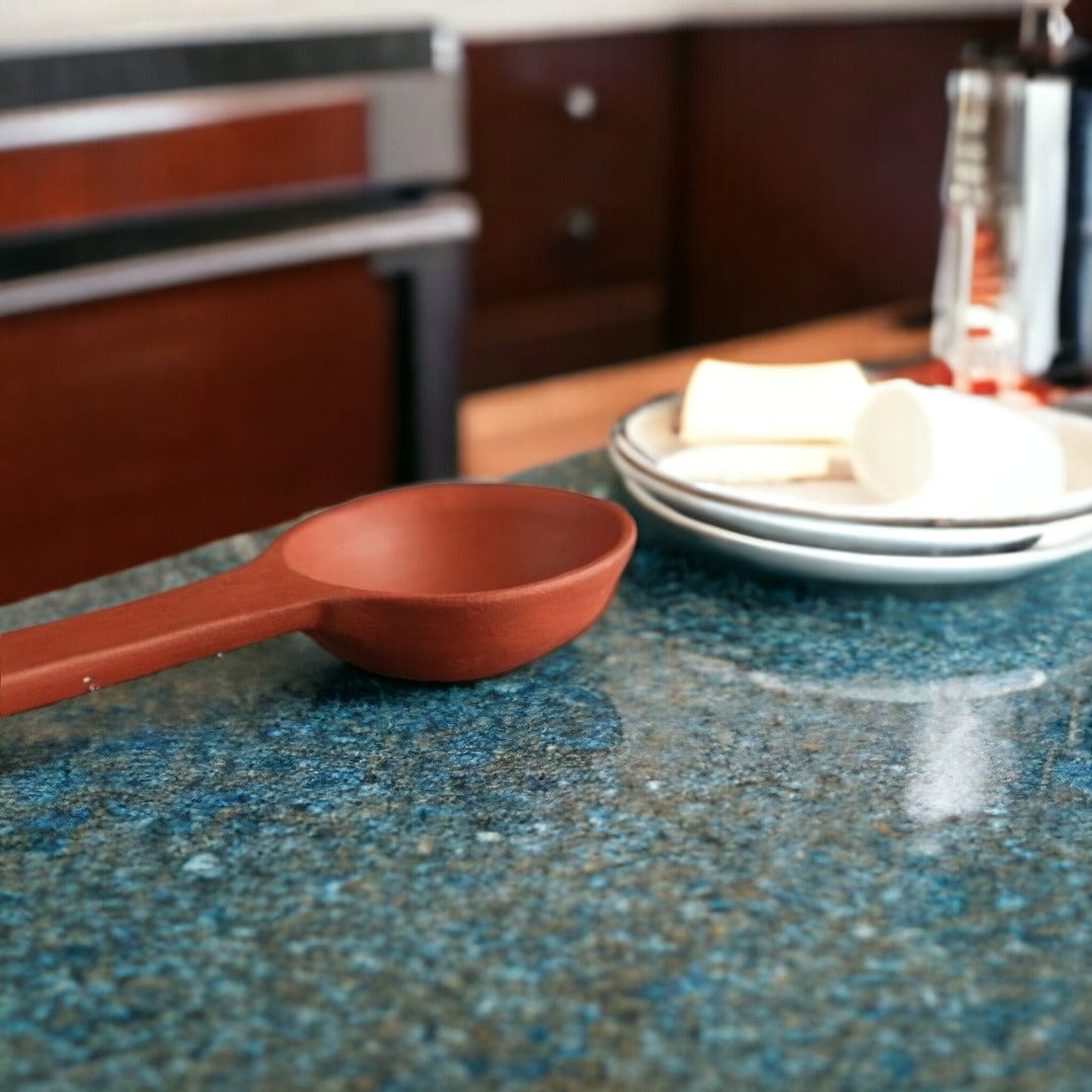 Natural Clay Flat Serving Spoon