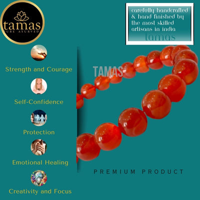 Tamas Red Onyx Healing Crystal Gemstone Stretchable Bracelet