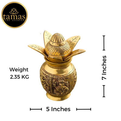 Tamas Brass Kalash - A Symbol of Sacred Serenity (7 Inches)