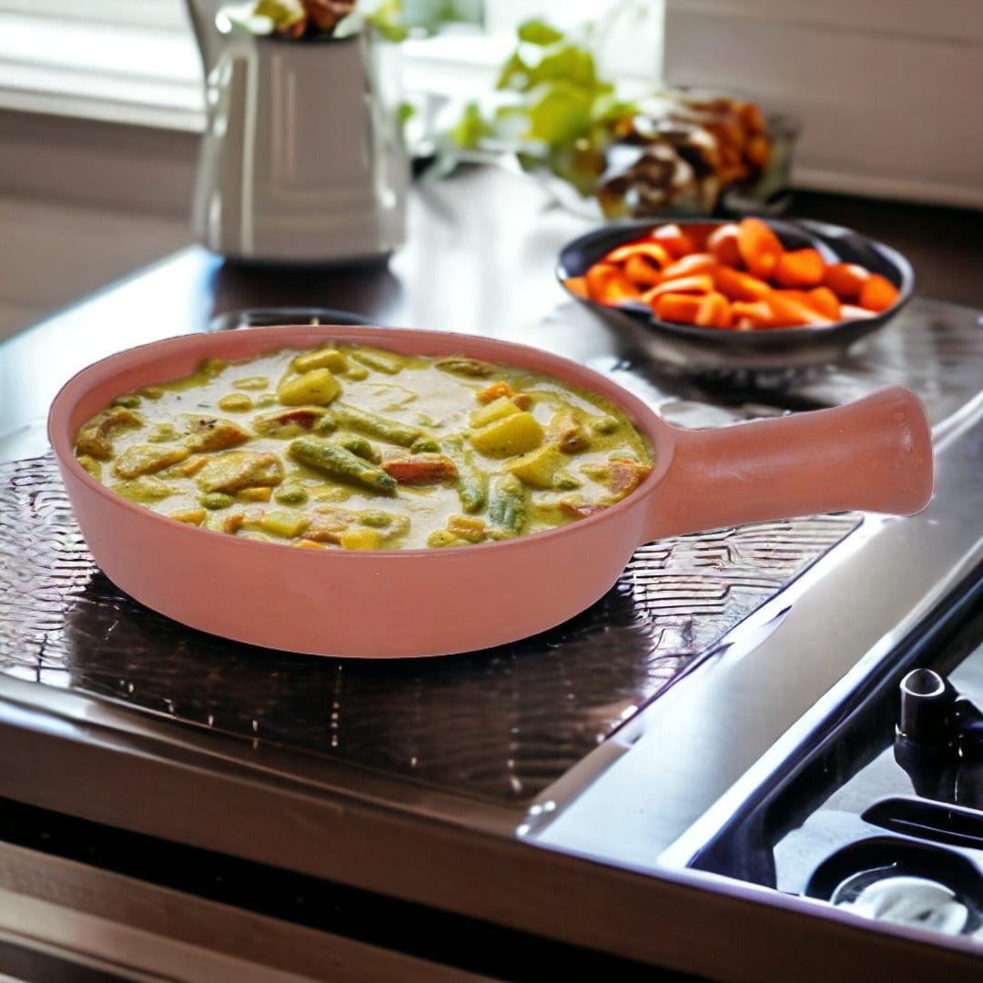 Tamas Handcrafted Terracotta Natural Clay Fry Pan