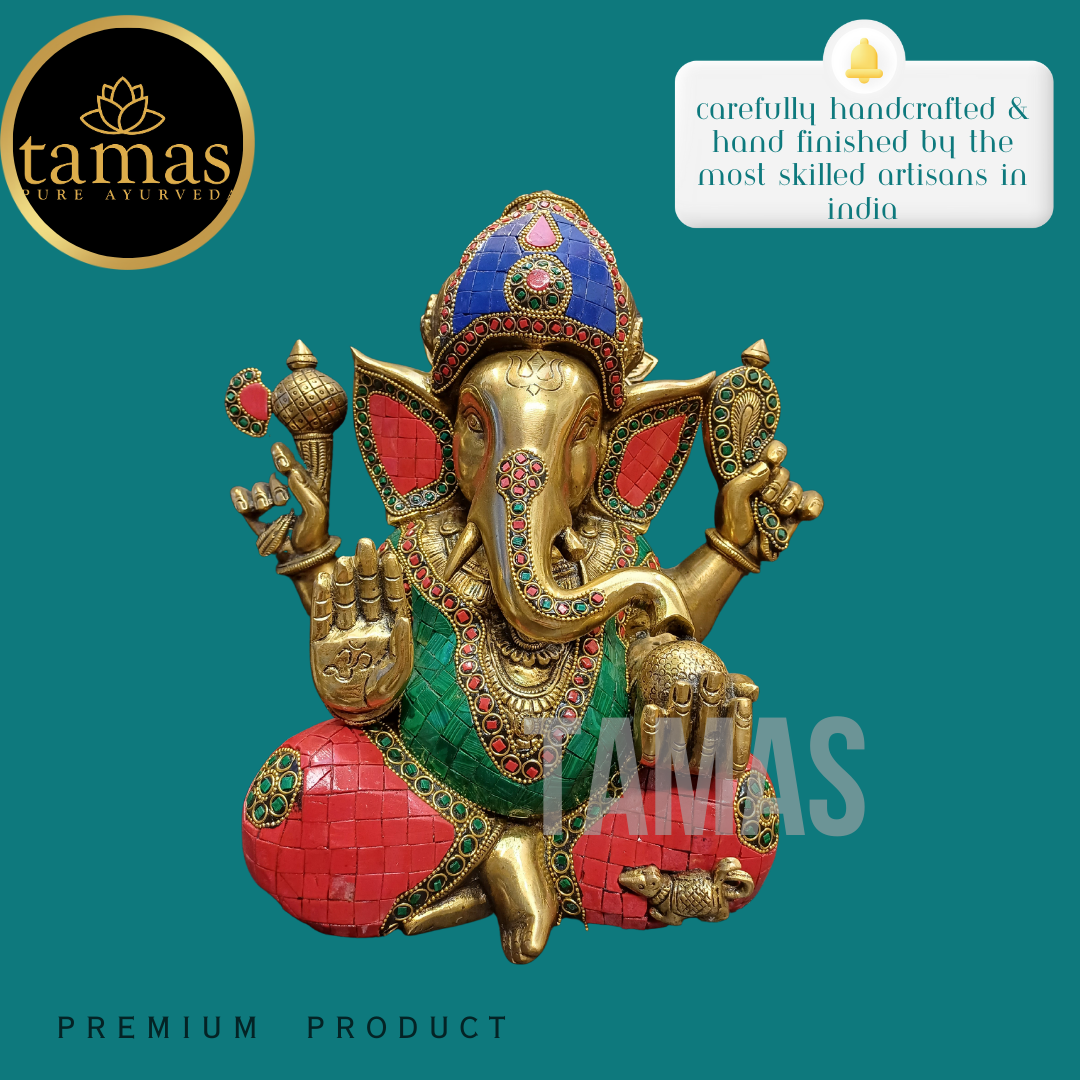 Tamas Brass Ganesh Stone (12 Inches)