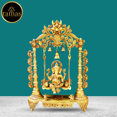Tamas Brass Ganesha Swing Idol with Bells (26 Inches)