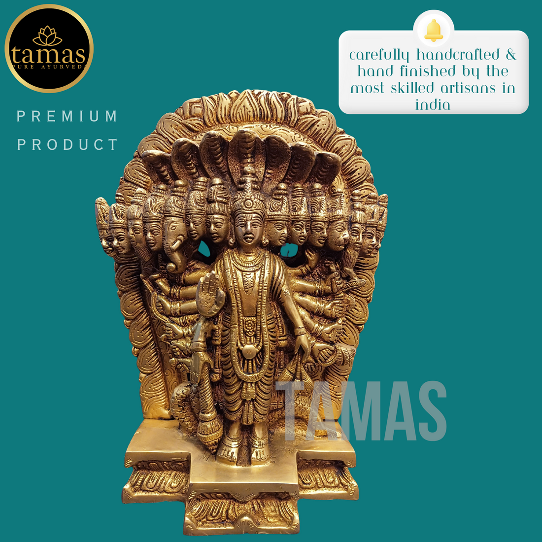 Tamas Brass Vishanu Bhagwan Statue (11 Inches)
