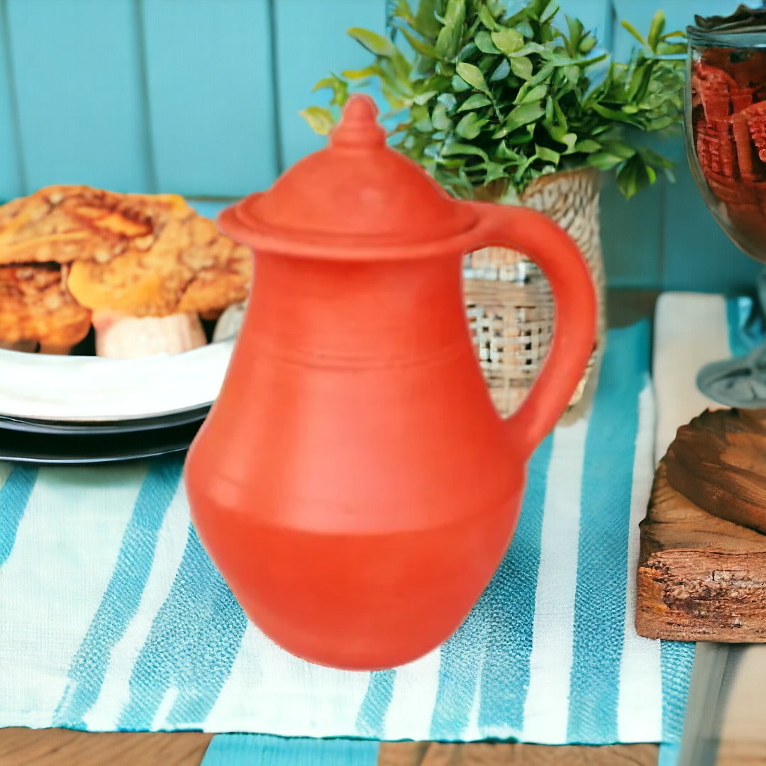 Handmade  (Clay/ Terracotta) Jug with Clay Lid