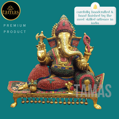 Tamas Brass Sofa Ganesha Statue (19 Inches)