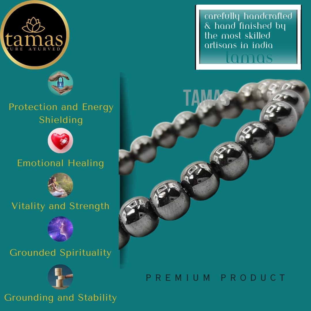 Tamas Hematite Healing Crystal Gemstone Stretchable Bracelet