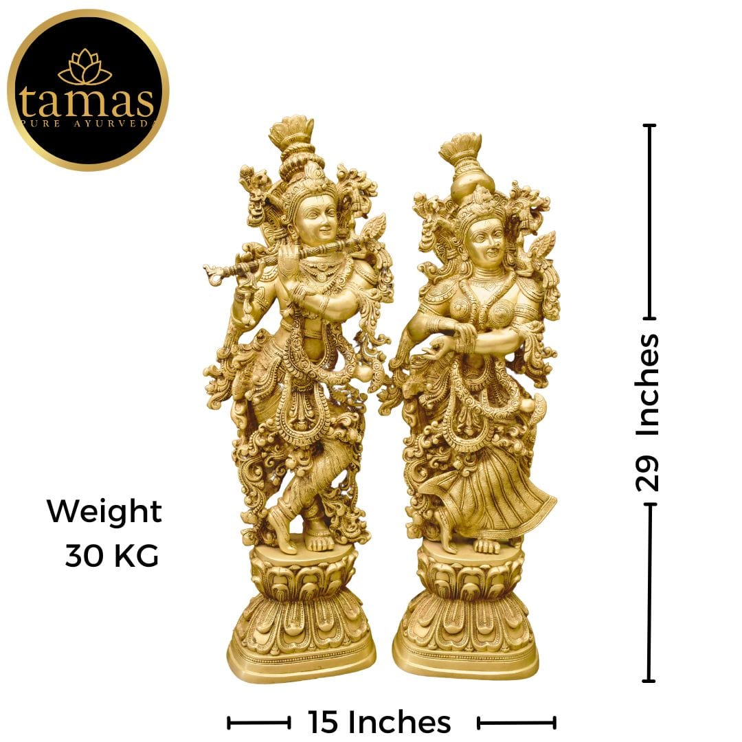 Brass Radha krishna pair