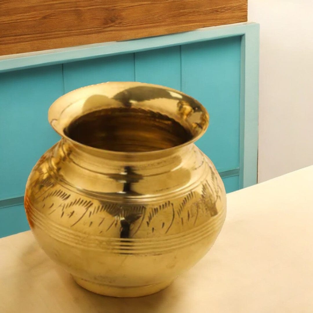 Brass Pooja Kalash (Golden) - Tamas: Luxury Indian Gifts