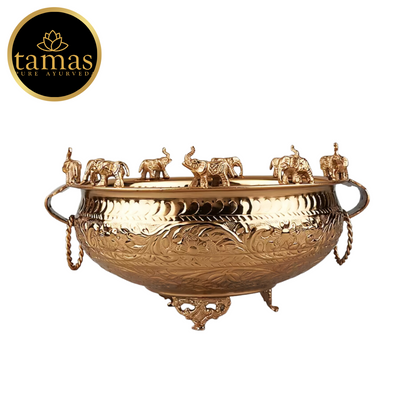 Tamas Two Toned Brass Urli (12 Inches)
