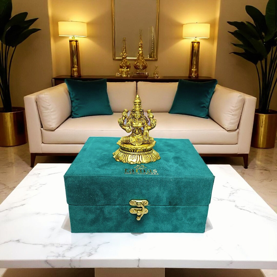 Brass Lakshmi Ganesha Idol Set – Pure Shuddh Peetal Gift Box