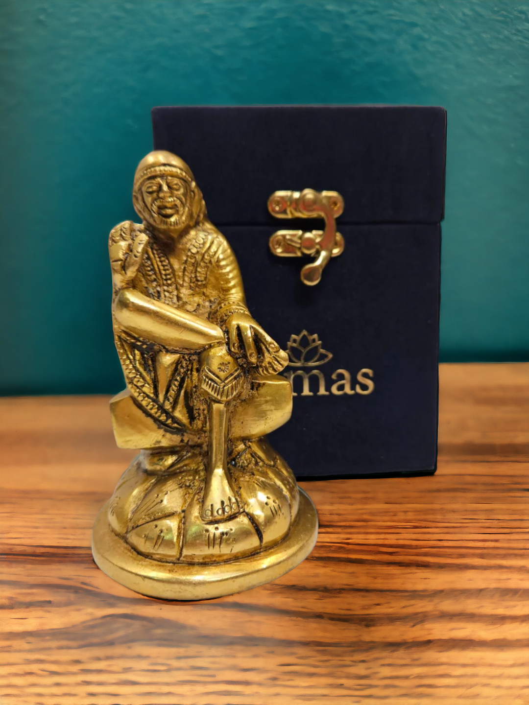 Tamas Brass Handmade Shirdi Sai Baba (Golden) Height 4 inches | Free Luxury Gift box