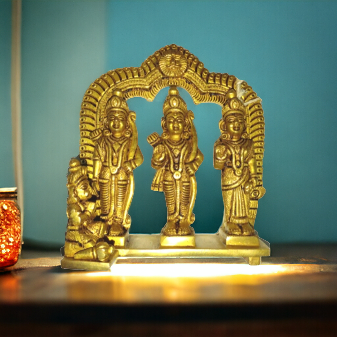 Tamas Brass Shri Ram Darbar Idol (Golden) Height: 6 inches