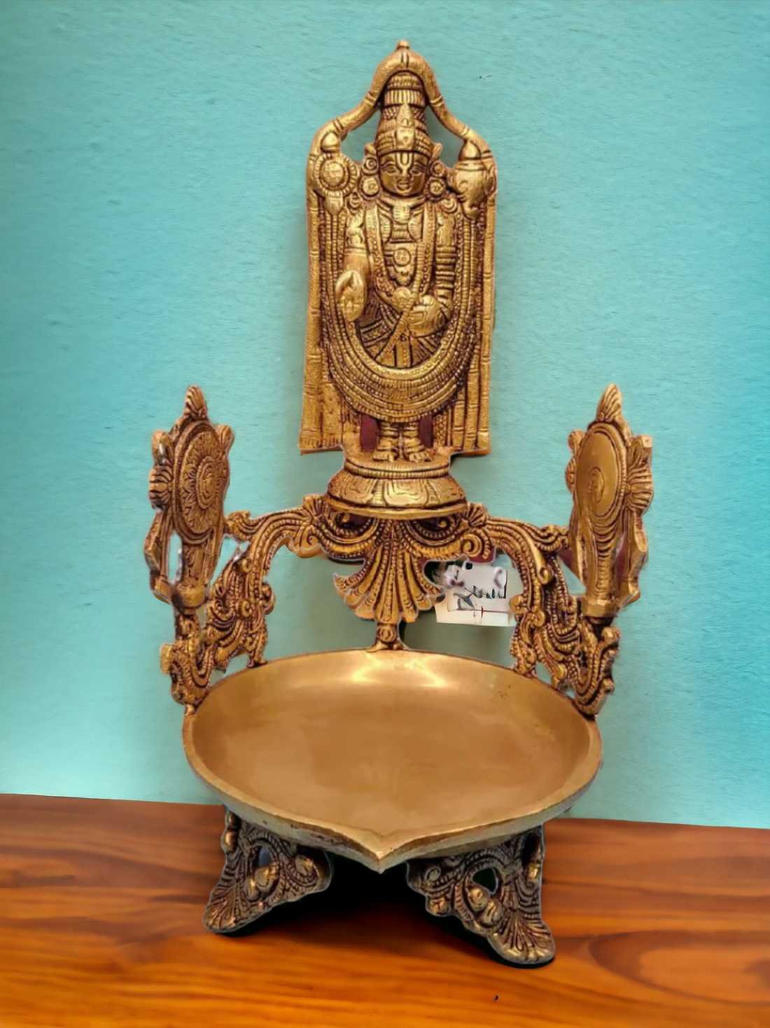 Tamas Brass Handcrafted Tirupati Balaji Urli With Antique Finish (7 x 7 x 14 Inches, Golden) (Pack of 1)