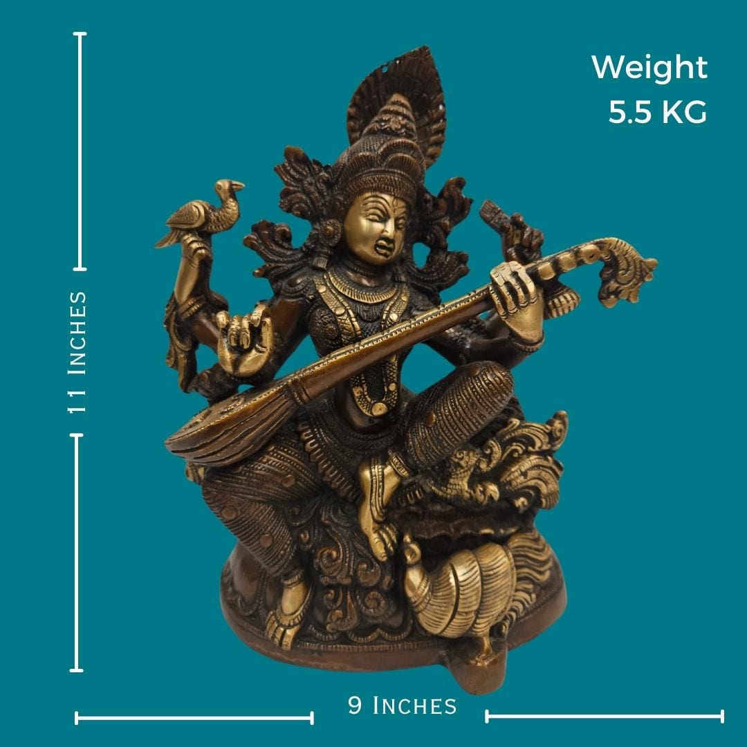 Brass Saraswati Idol