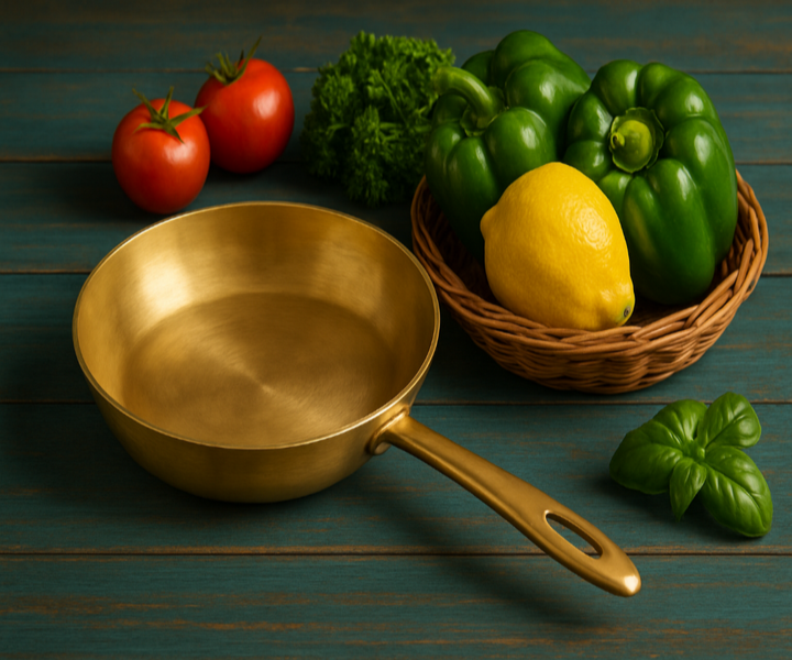 Traditional Bronze Frying Pan – Handcrafted Ayurvedic Cookware
