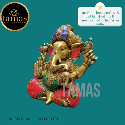 Tamas Brass Ganesh Stone (12 Inches)