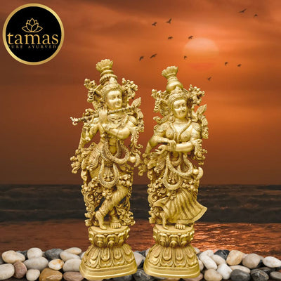 Tamas Brass Pair of Radha Krishna Idol (Height 29 Inch)