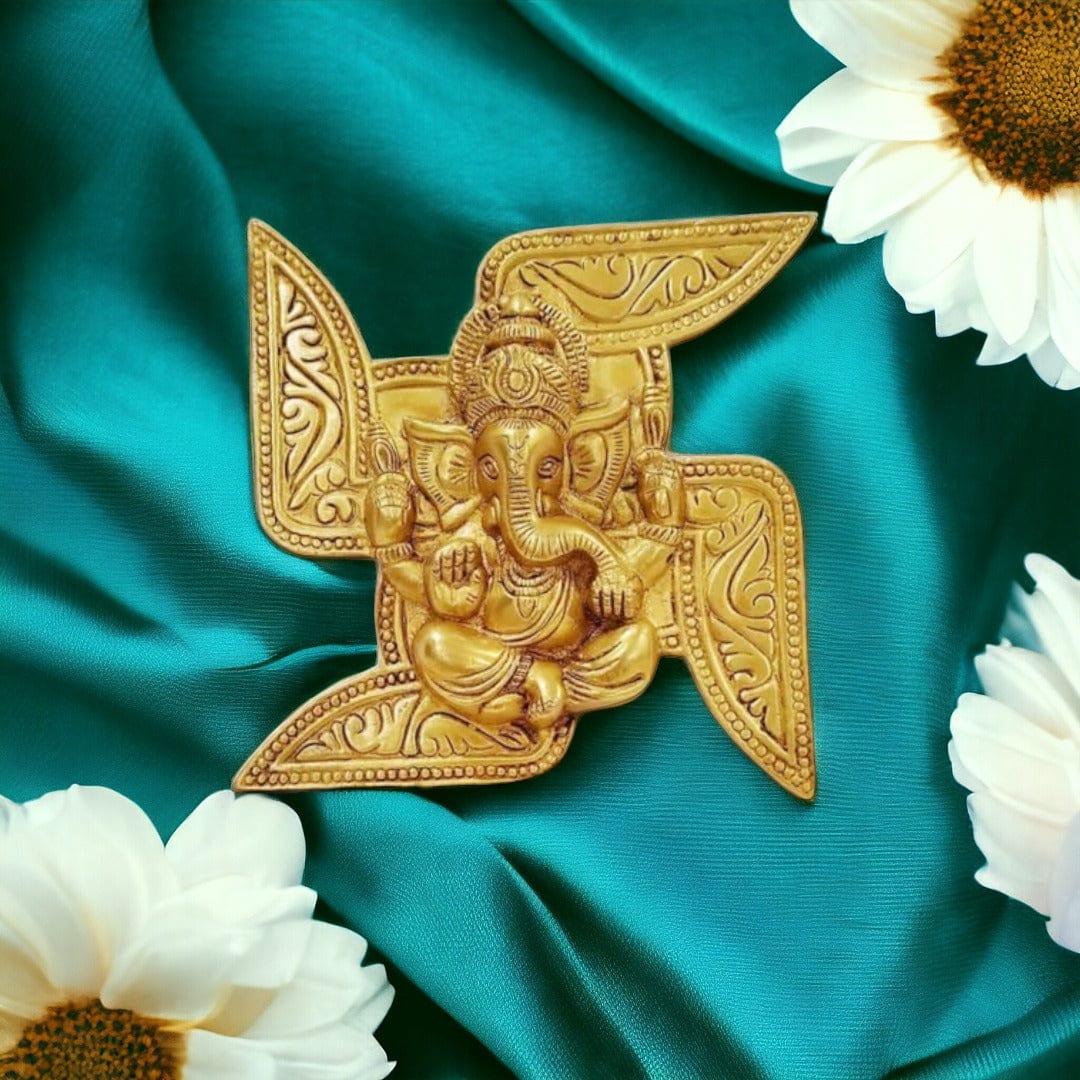 Brass Swastik Ganesha Wall Hanging