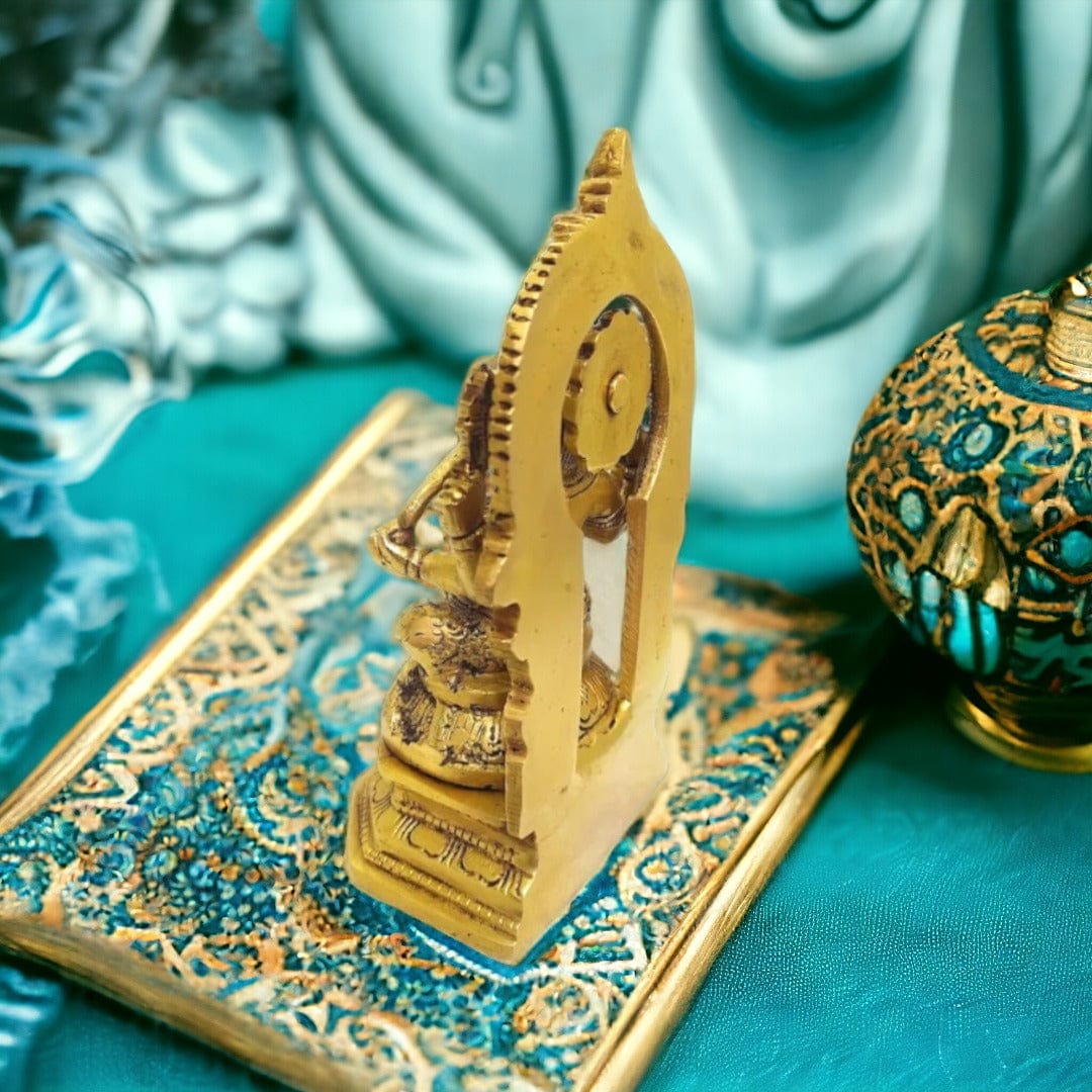 Tamas Antique Finish Brass Ganesha Statue for Home Temple (Height 7 Inches) - Tamas: Luxury Indian Gifts