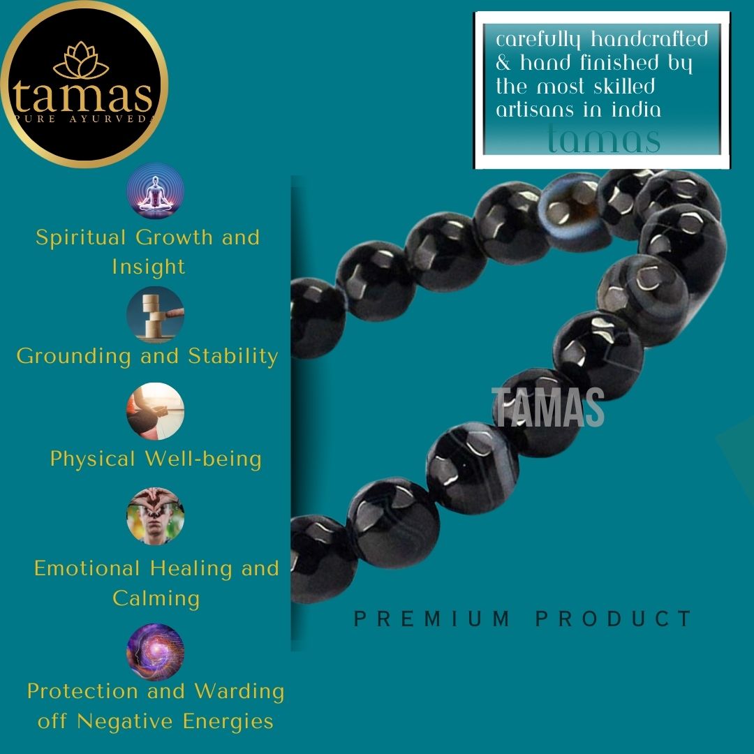 Tamas Sulemani Hakik Healing Crystal Gemstone Stretchable Bracelet