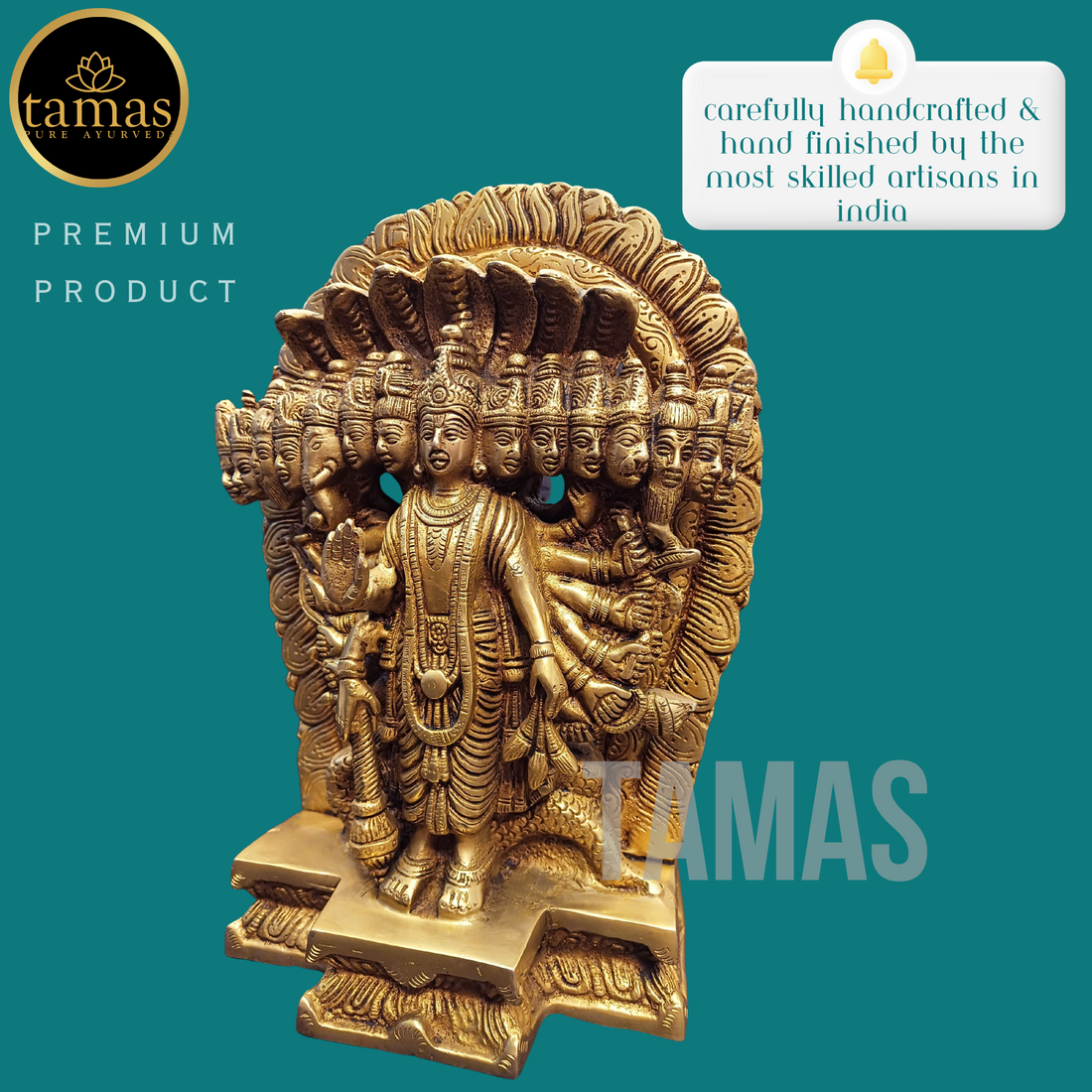 Tamas Brass Vishanu Bhagwan Statue (11 Inches)