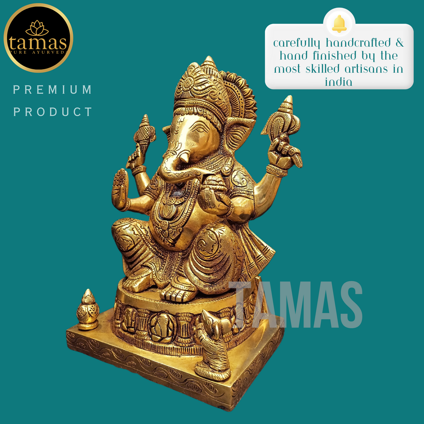 Tamas Brass Ganesh Statue (9.5 inches)