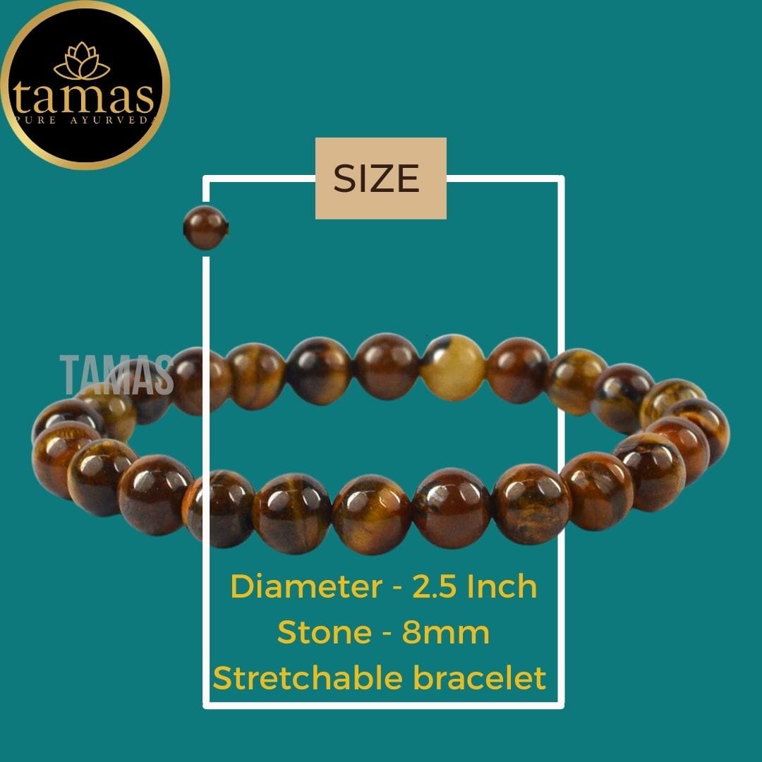 Tamas Tiger Eye Healing Crystal Gemstone Stretchable Bracelet