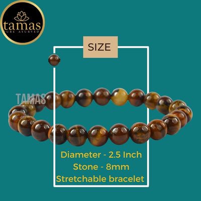 Tamas Tiger Eye Healing Crystal Gemstone Stretchable Bracelet