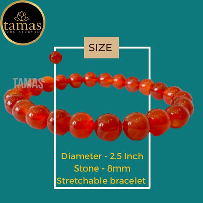 Tamas Red Onyx Healing Crystal Gemstone Stretchable Bracelet