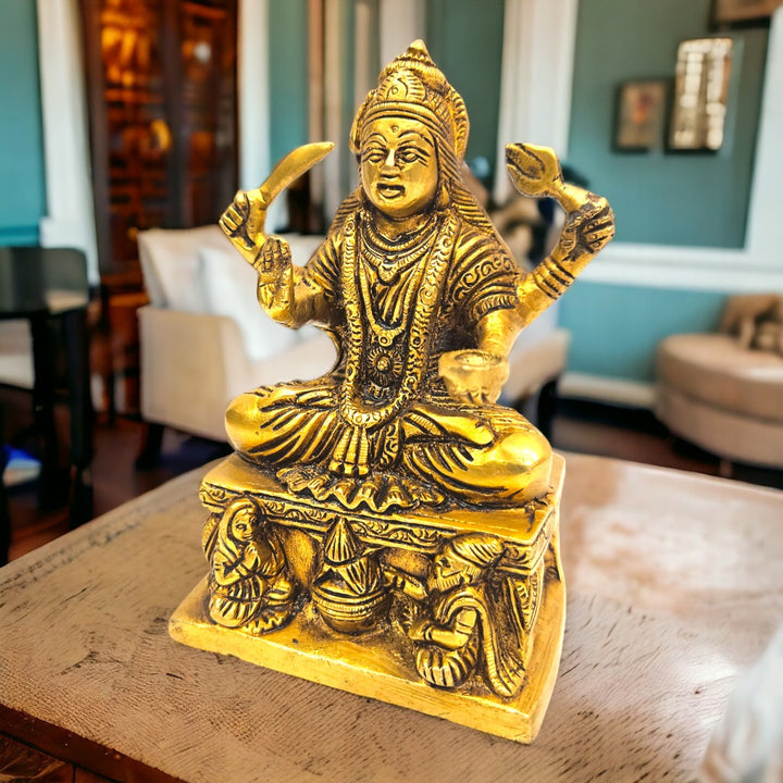 Tamas Brass Goddess Maa Santoshi Statue/Idol (5.5 Inch) (Golden)