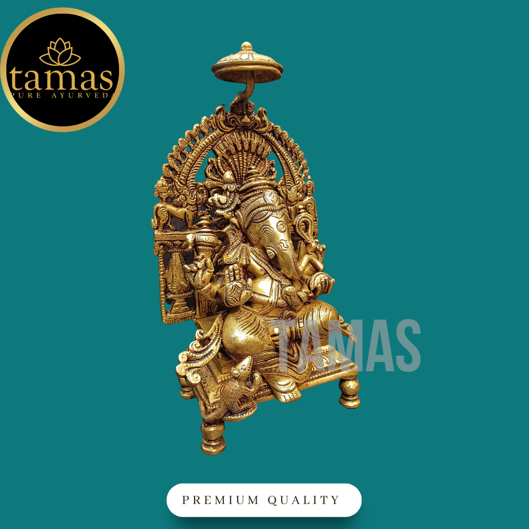 Tamas Brass Chowki Ganesha (9 Inch)