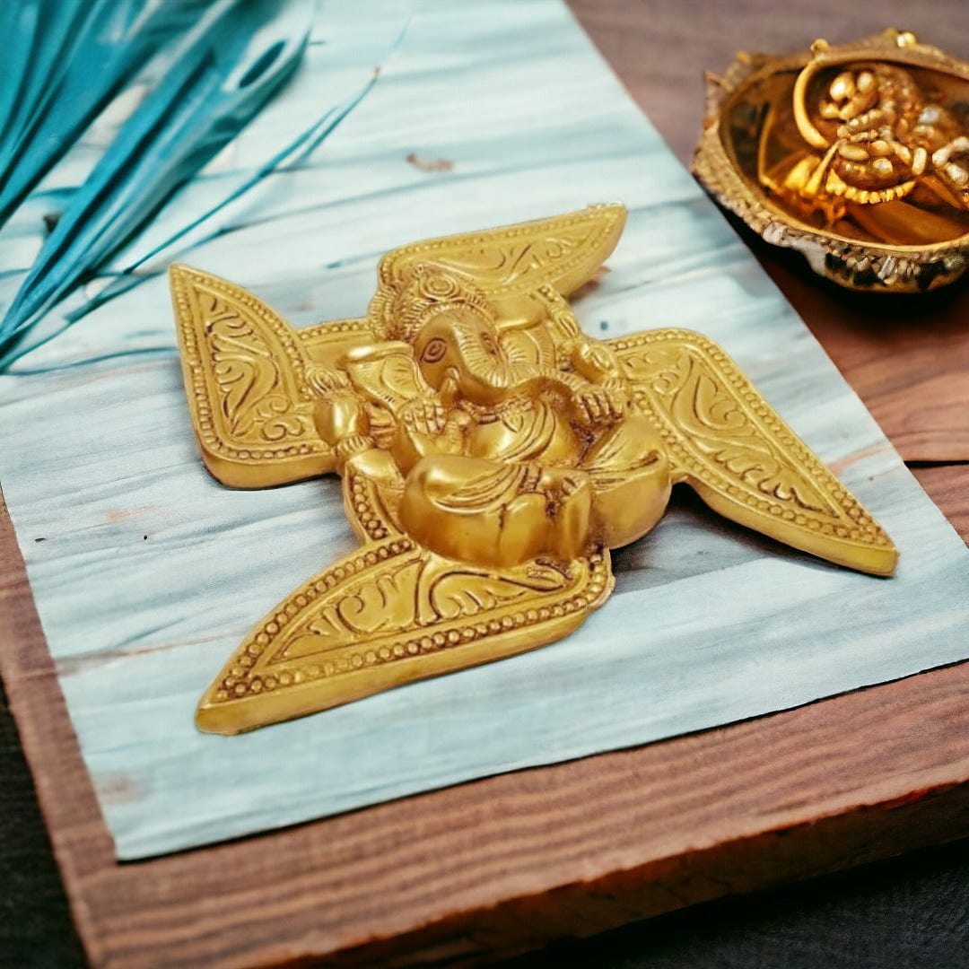 Brass Swastik Ganesha Wall Hanging