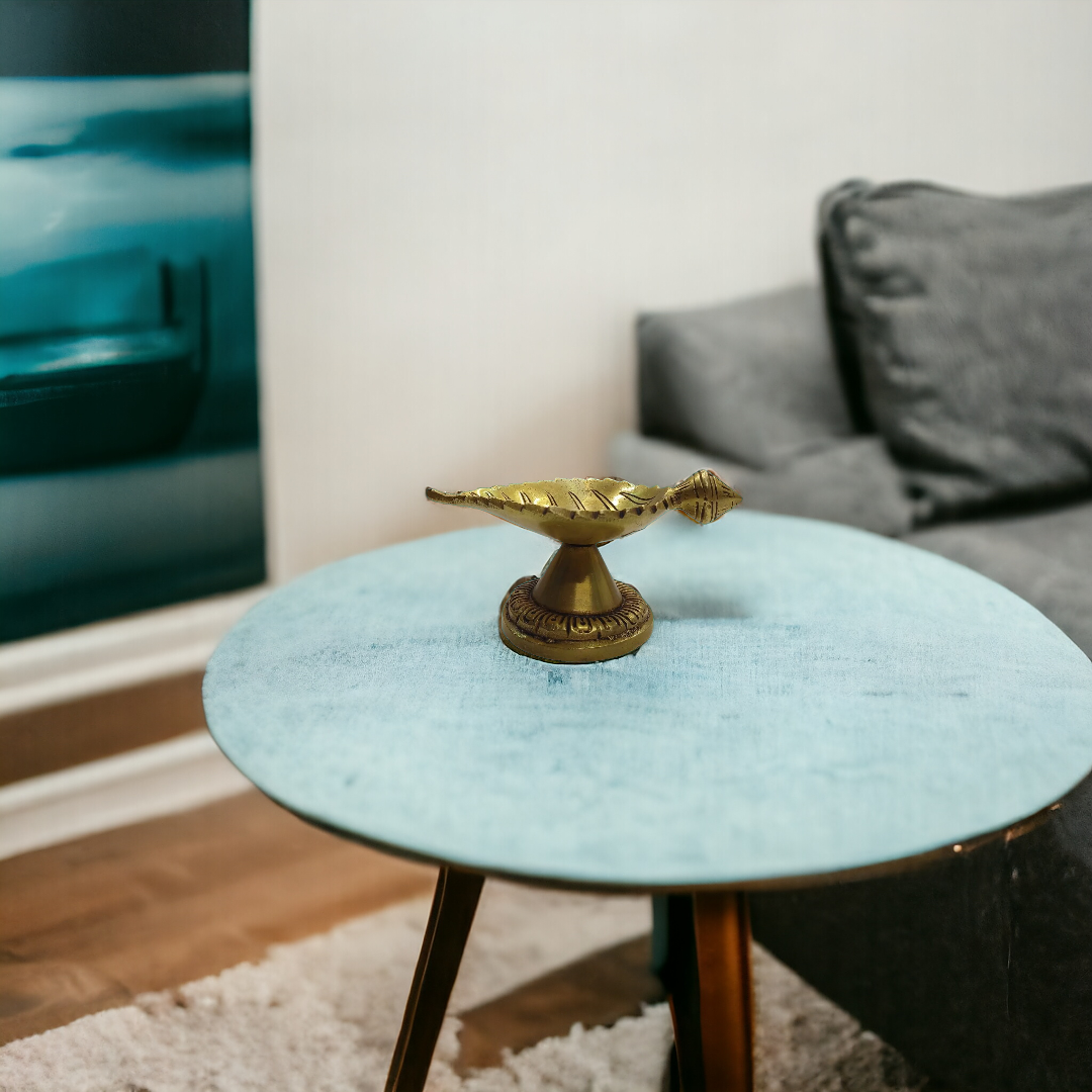 Tamas Brass Leaf Diya with Stand