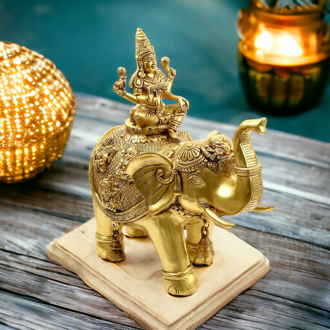 Brass Asthalaxmi on Elephant Idol