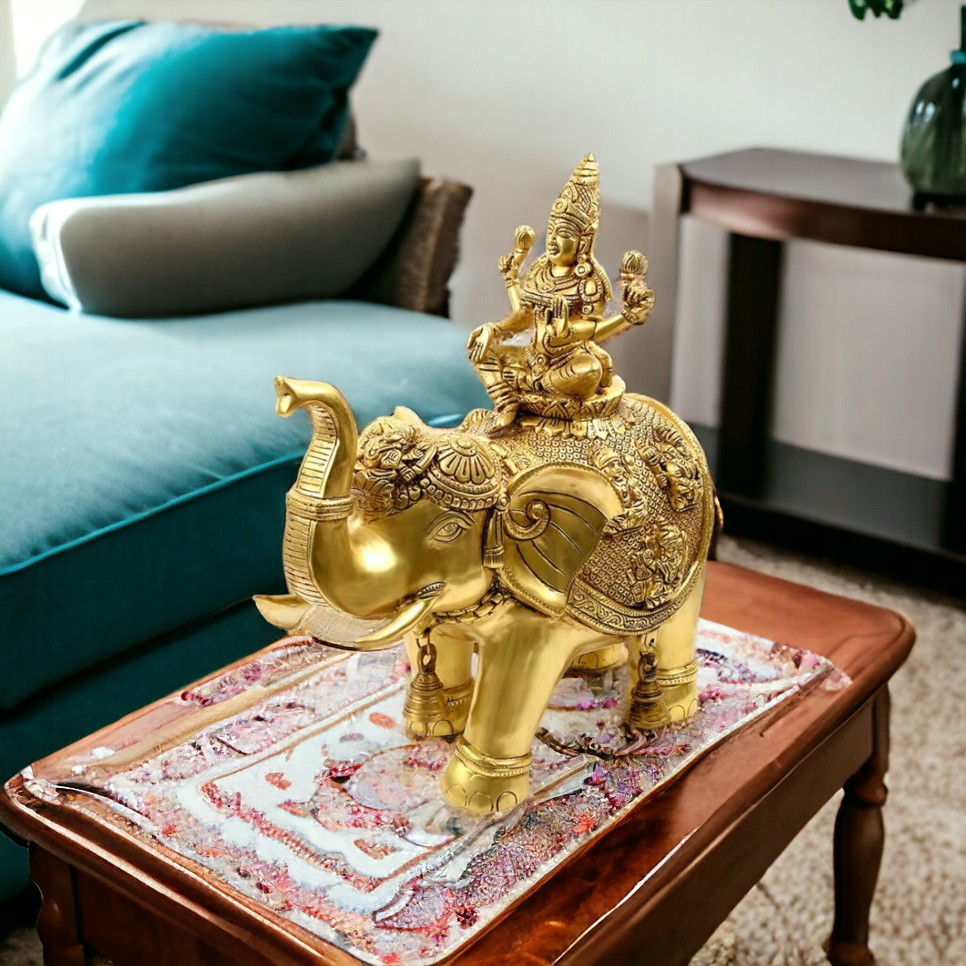 Brass Asthalaxmi on Elephant Idol