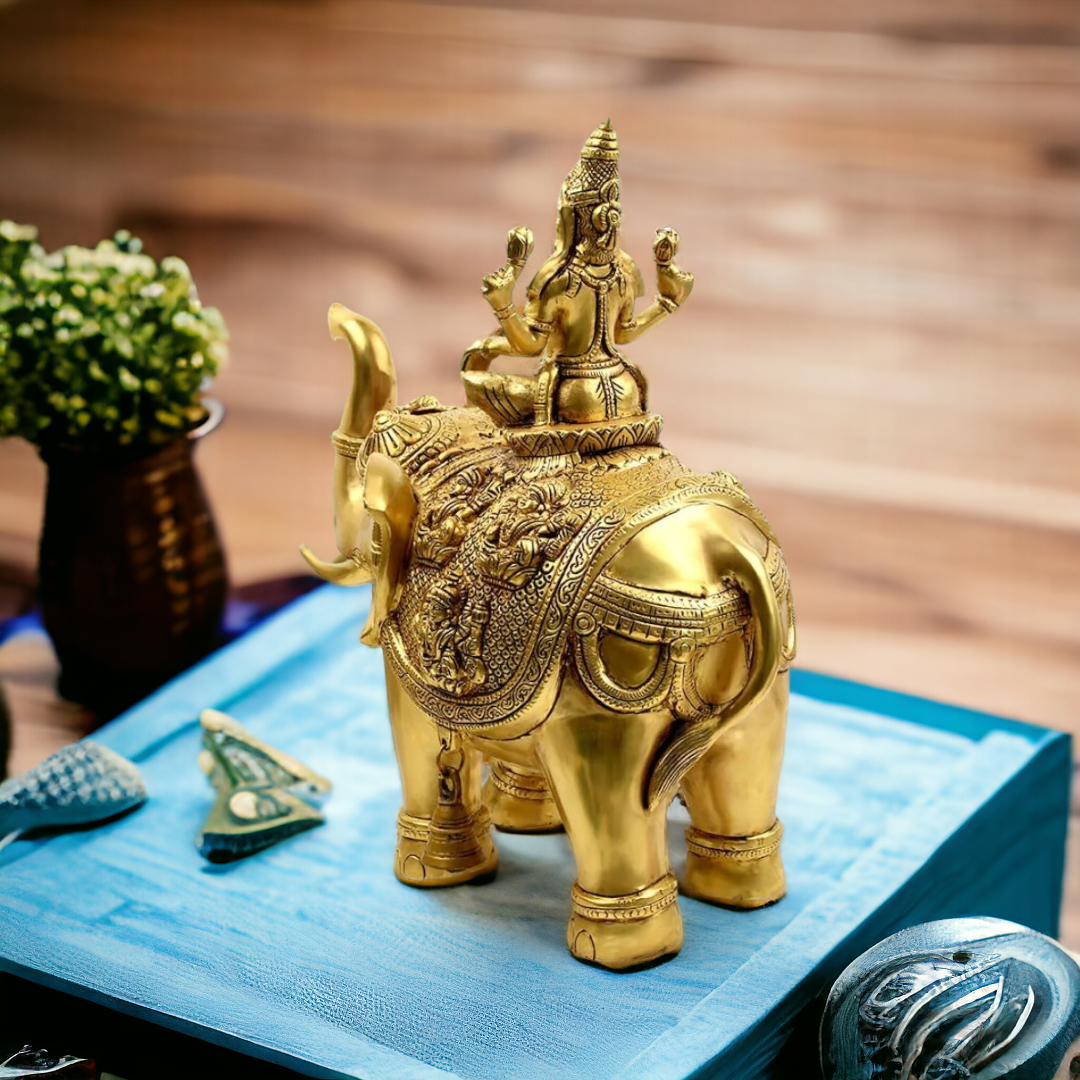 Brass Asthalaxmi on Elephant Idol