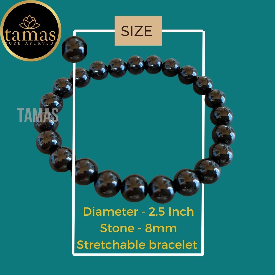 Tamas Black Tourmaline Healing Crystal Stretchable Bracelet