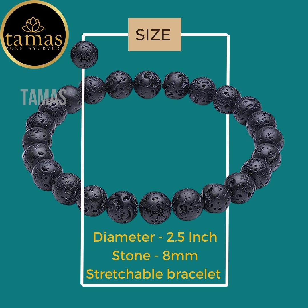 Tamas Lava Stone Healing Crystal Gemstone Stretchable Bracelet