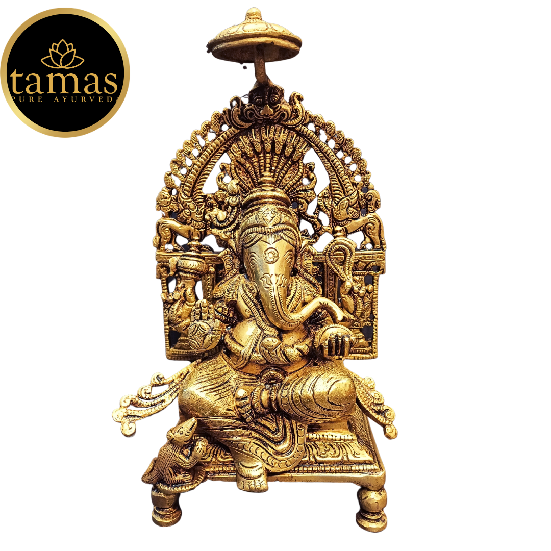 Tamas Brass Chowki Ganesha (9 Inch)