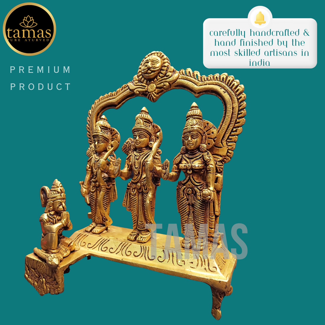 Tamas Brass Ram Darwar Statue (9 Inches)