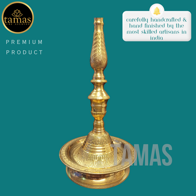 Tamas Brass Peacock Diya Stand (33 Inches)
